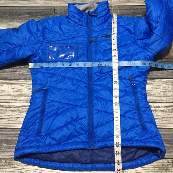 Outdoor Research Puffer Jacket Women’s XS Blue Full Zip Crystal Mountain Pockets - Picture 2 of 11